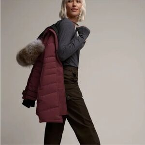 Canada Goose Burgundy Ski Jacket with Fur Trim